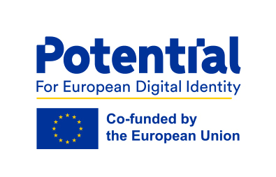 Logo POTENTIAL For European Digital Identity, kofinanziert durch die Europäische Union
